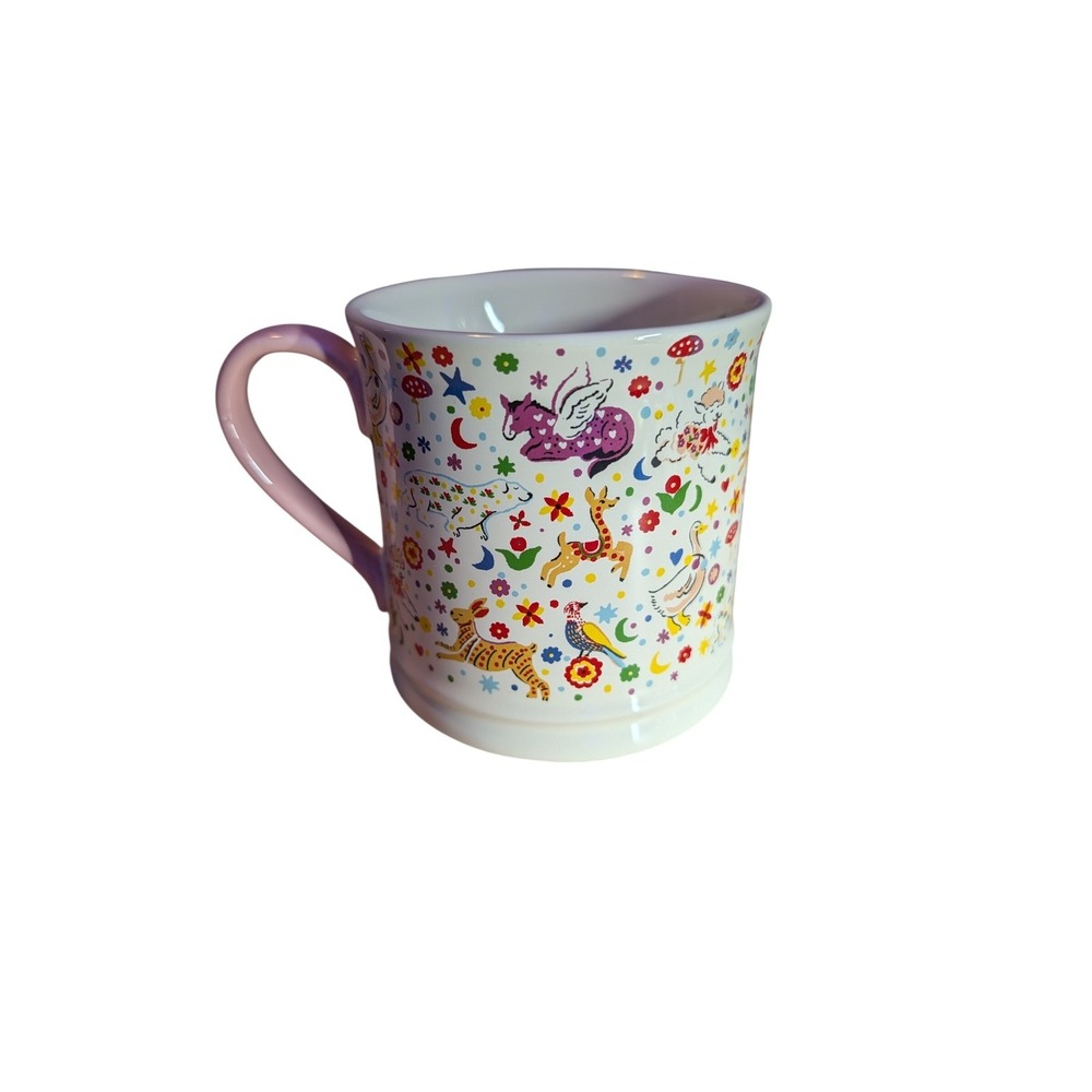 Cath Kidston Folky Friends Mug White Ceramic Animal Floral Winged Horse New